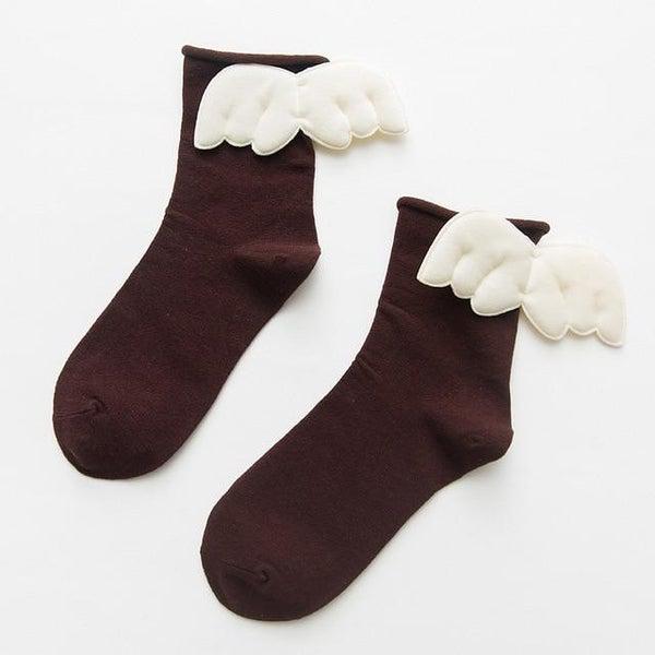 3D Angel Wings Crew Socks