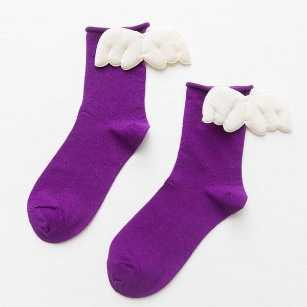 3D Angel Wings Crew Socks