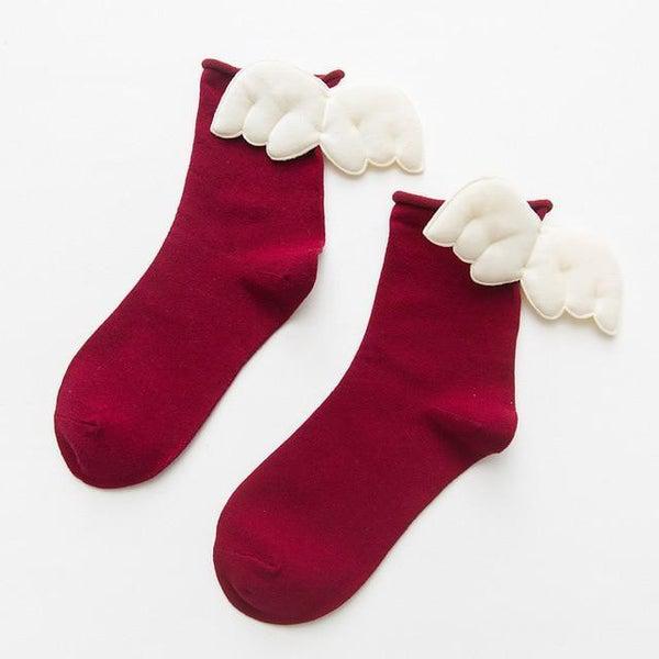 3D Angel Wings Crew Socks