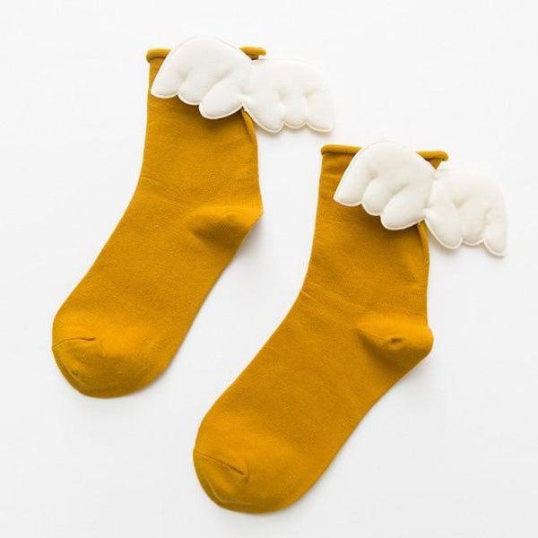 3D Angel Wings Crew Socks