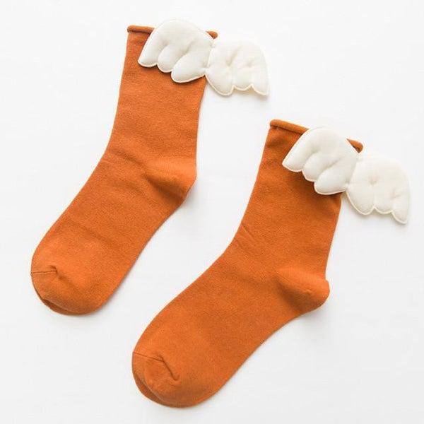 3D Angel Wings Crew Socks
