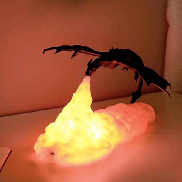 3D Dragon Breathing Fire Lamp