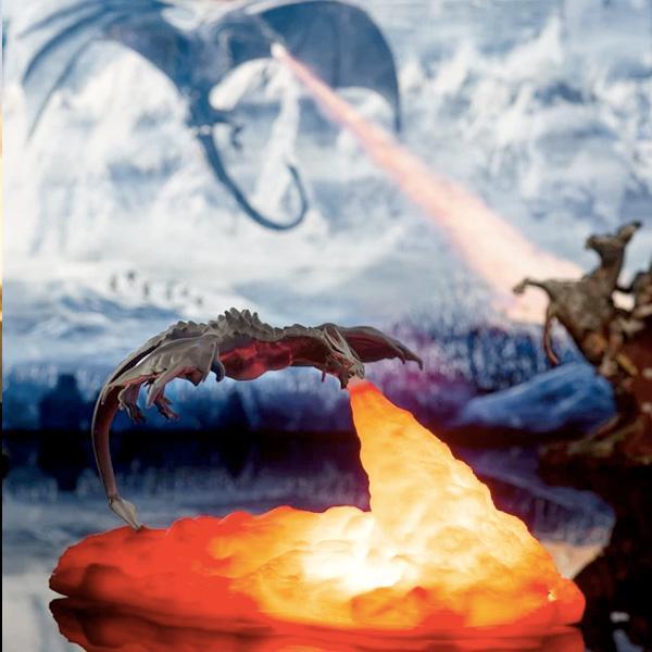 3D Dragon Breathing Fire Lamp