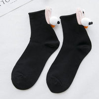 Thumbnail for 3D Goggly Eyes Rabbit Ears Crew Socks