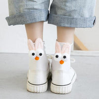 Thumbnail for 3D Goggly Eyes Rabbit Ears Crew Socks