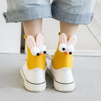 Thumbnail for 3D Goggly Eyes Rabbit Ears Crew Socks