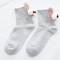 Thumbnail for 3D Goggly Eyes Rabbit Ears Crew Socks