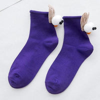 Thumbnail for 3D Goggly Eyes Rabbit Ears Crew Socks