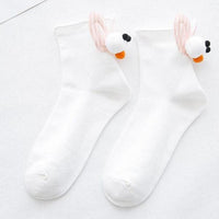 Thumbnail for 3D Goggly Eyes Rabbit Ears Crew Socks
