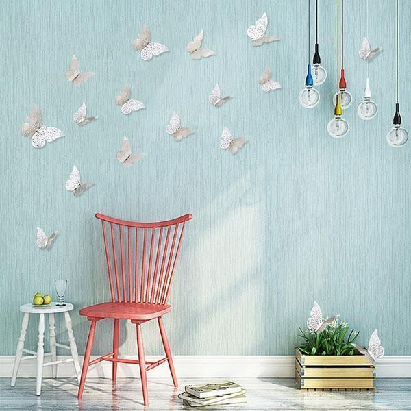 3D Metallic Butterfly Wall Stickers (Set of 12)