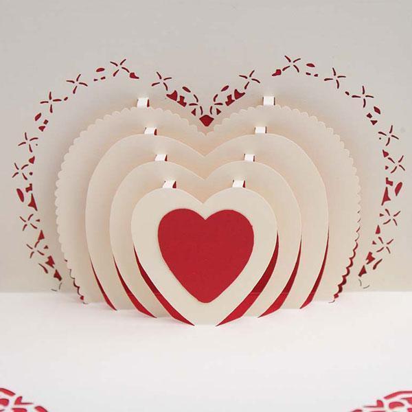 3D Pop Up Heart Greeting Card