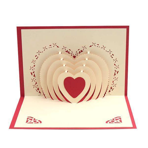 3D Pop Up Heart Greeting Card