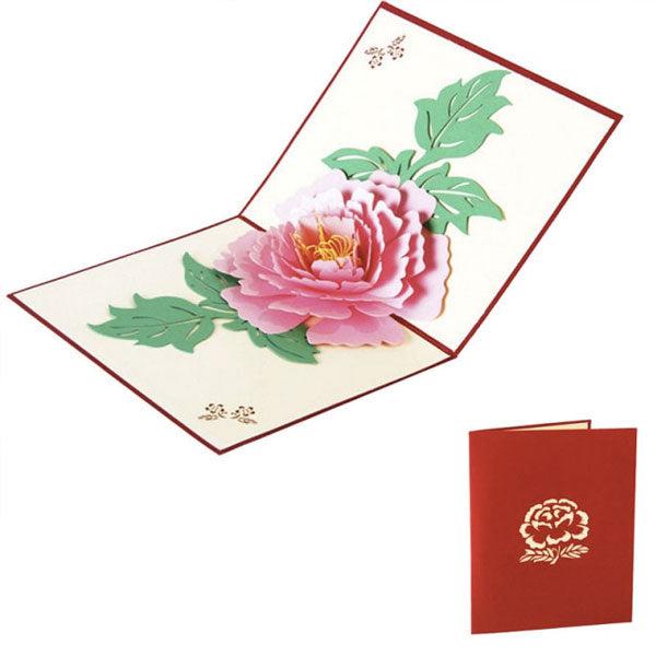 3D Pop Up Peony Greeting Card