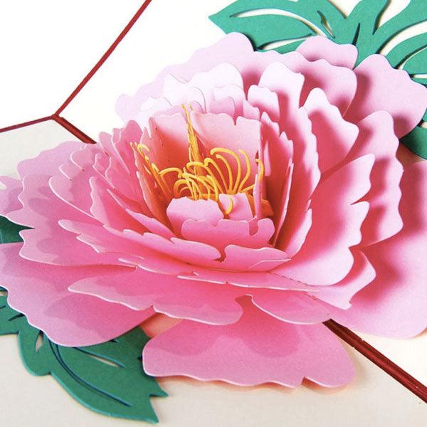 3D Pop Up Peony Greeting Card