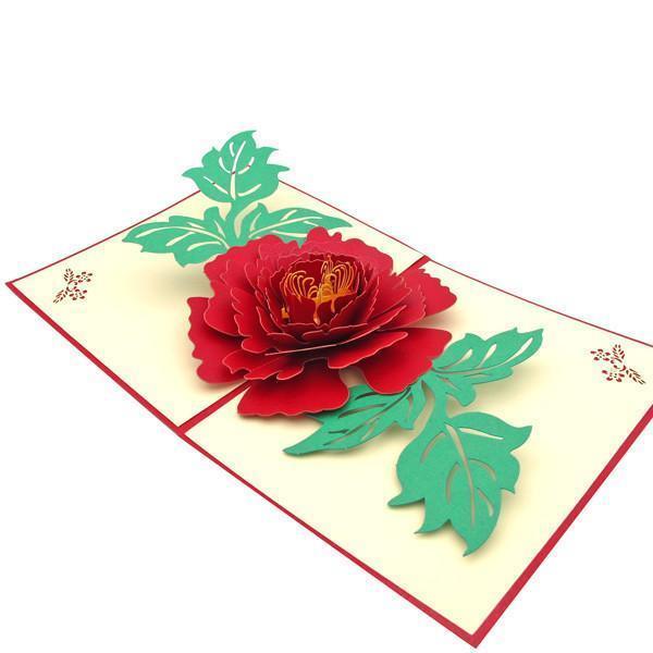 3D Pop Up Peony Greeting Card