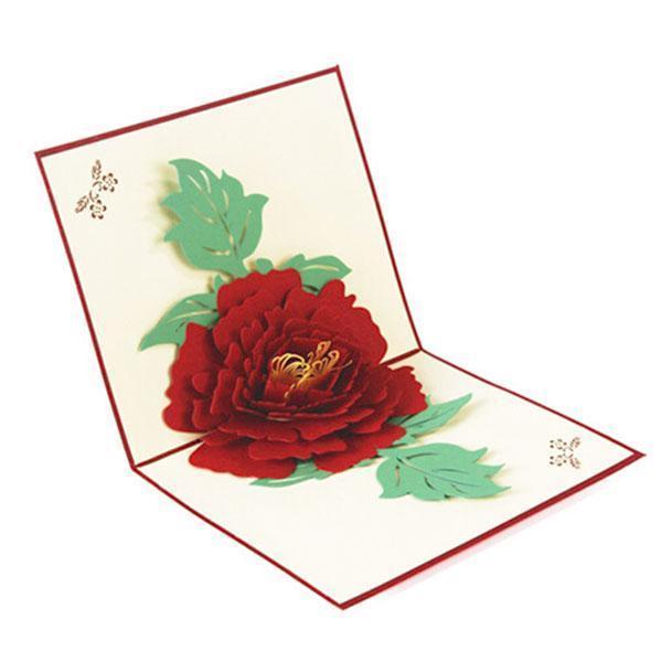 3D Pop Up Peony Greeting Card