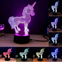 Thumbnail for 3D Unicorn Color Change Lamp