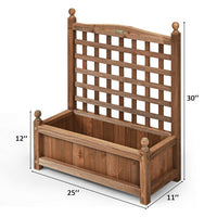 Thumbnail for Solid Wood Planter Box with Trellis