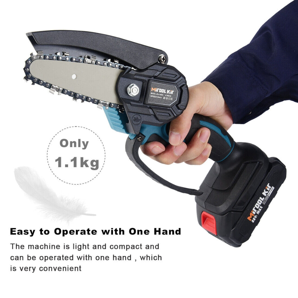 4" Wireless Mini Electric Chainsaw w/ Battery Charger