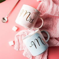 Thumbnail for Marble Porcelain Mr & Mrs Coffee Mugs