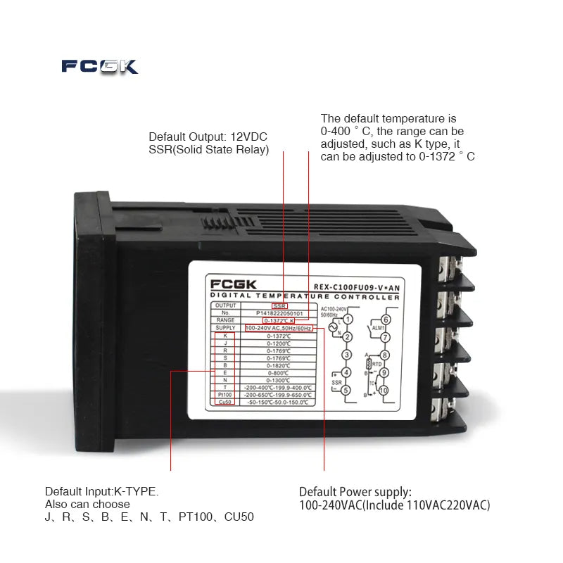 REX-C100 SSR Output Thermostat Digital Timer