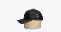 Thumbnail for Black Leather Adjustable Baseball Cap