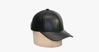 Thumbnail for Black Leather Adjustable Baseball Cap