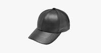 Thumbnail for Black Leather Adjustable Baseball Cap