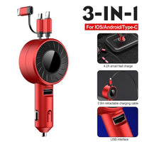 Thumbnail for 4 in 1 Retractable Car Charger