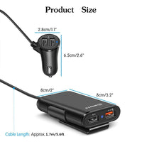 Thumbnail for 4-Port USB Car Charger with Extension Cable