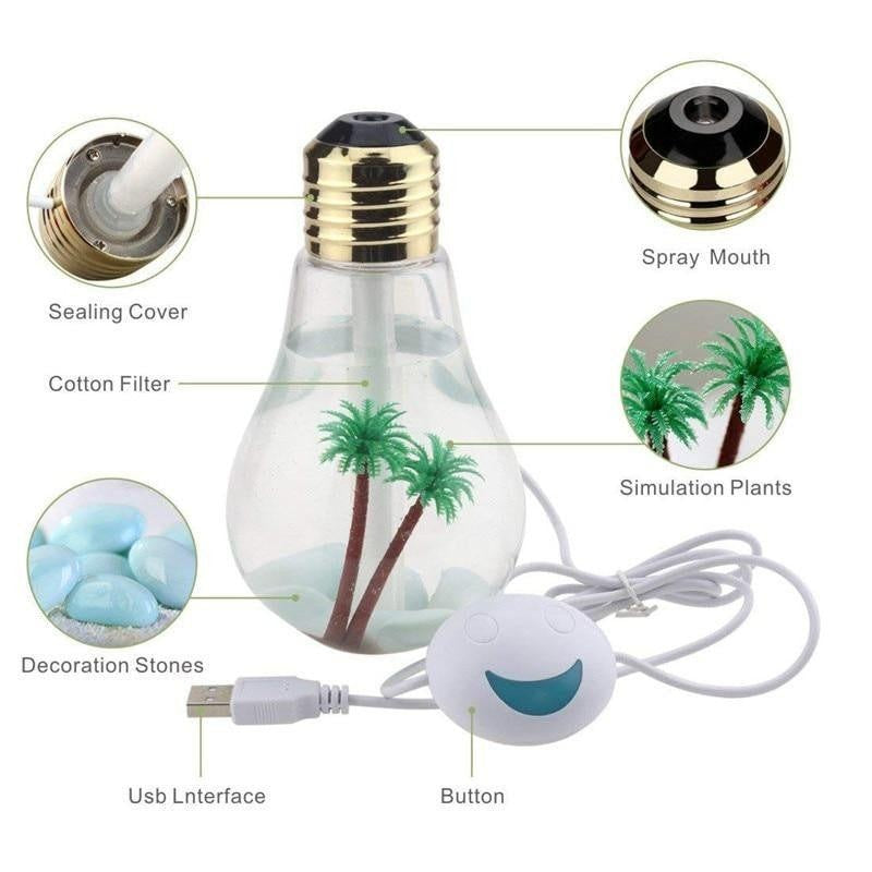 Ultrasonic LED Bulb Air Humidifier - PeekWise