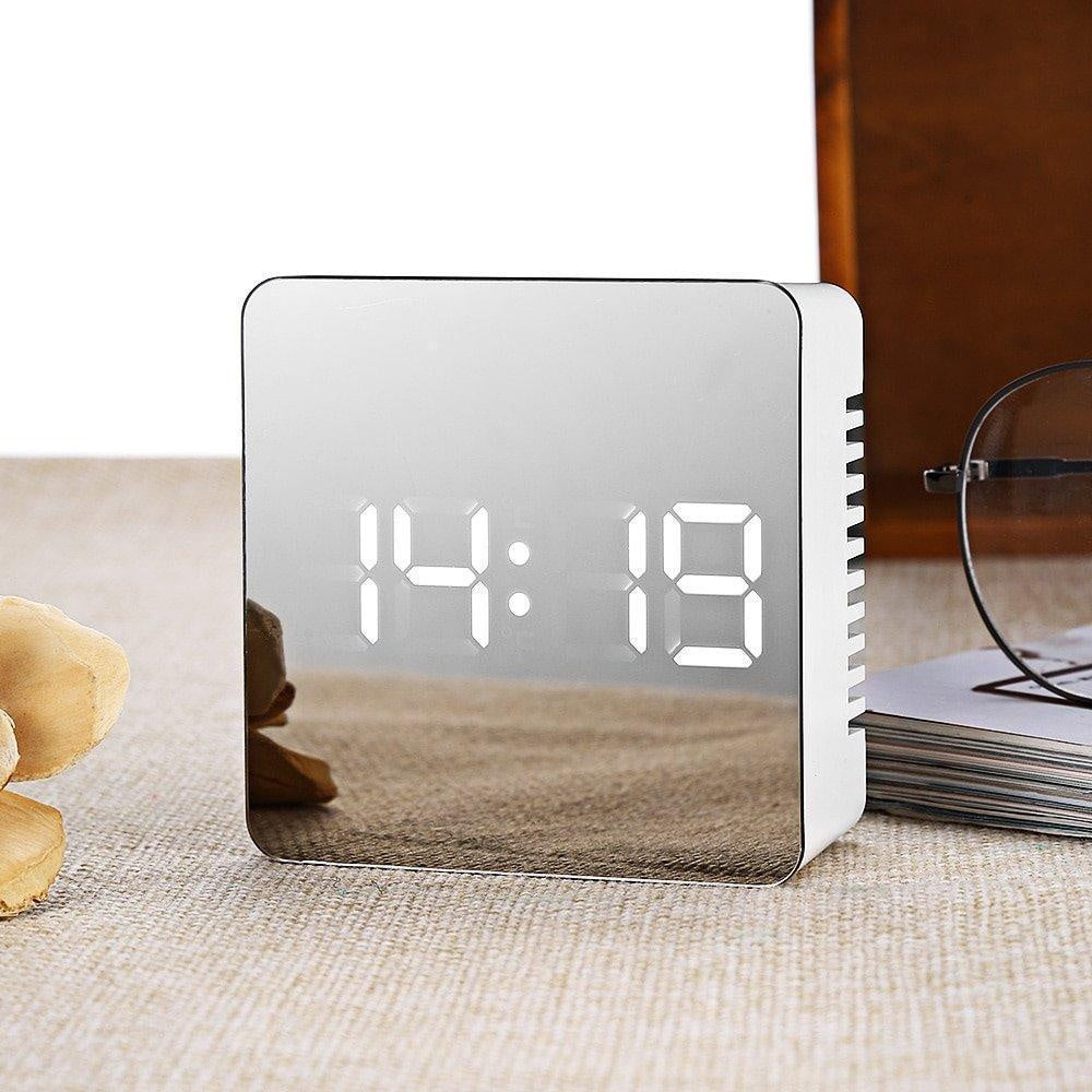 LED Mirror Digital Alarm Clock PeekWise