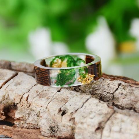 Handcrafted Gaia Resin Wood Ring PeekWise