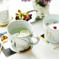 Thumbnail for Marble Porcelain Mr & Mrs Coffee Mugs