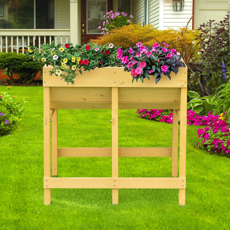 Raised Wooden Planter with Liner