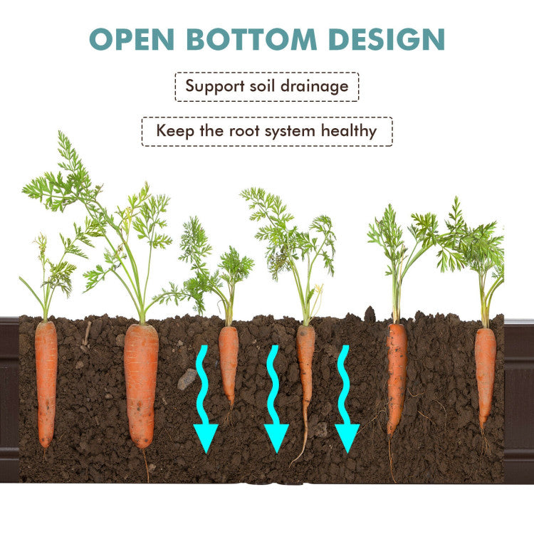 Raised Garden Bed with Open Bottom Design
