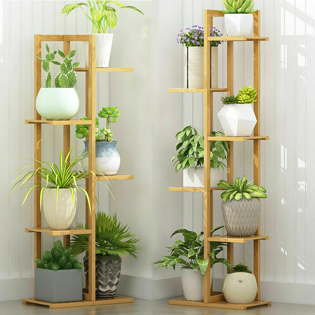 Bamboo Flower Rack Wood Plant Stand