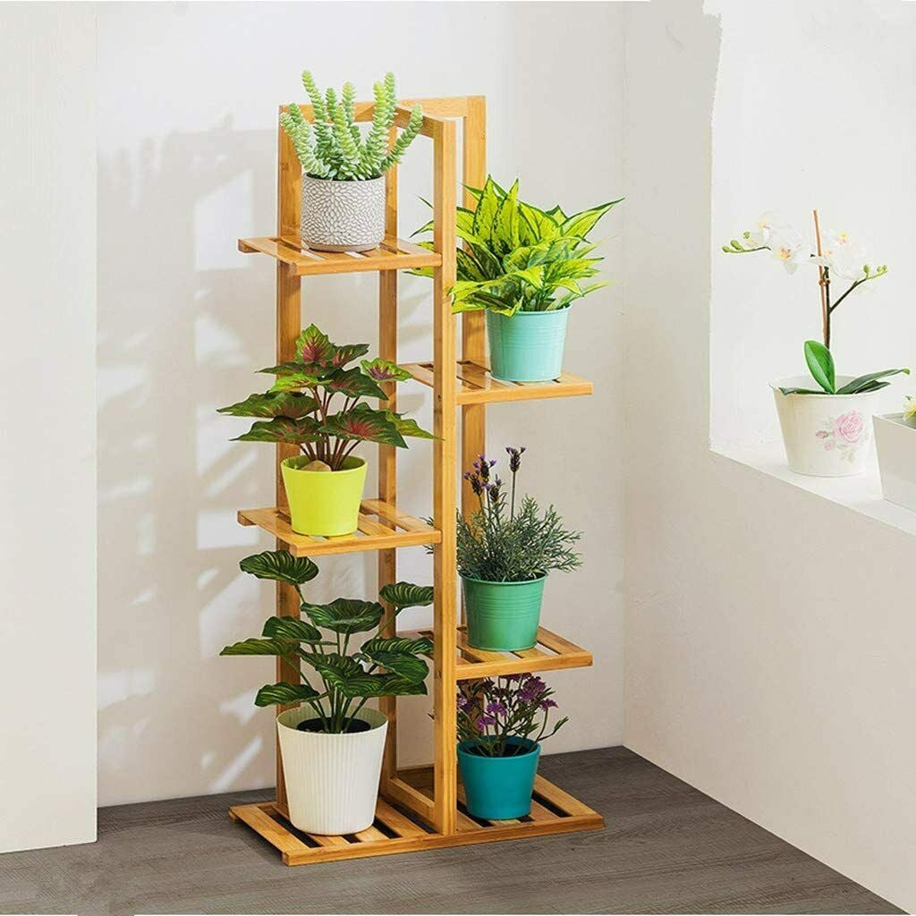 Bamboo Flower Rack Wood Plant Stand