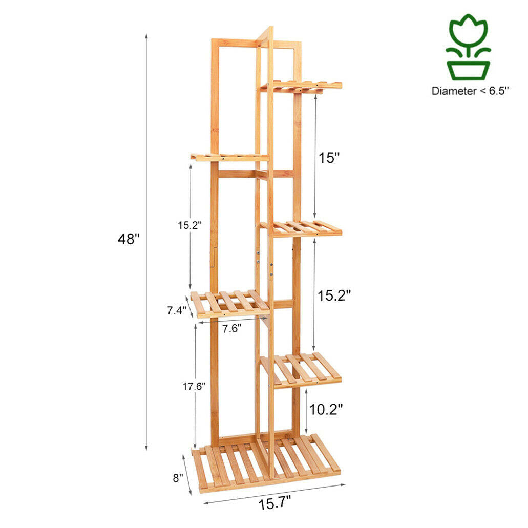 Bamboo Flower Rack Wood Plant Stand