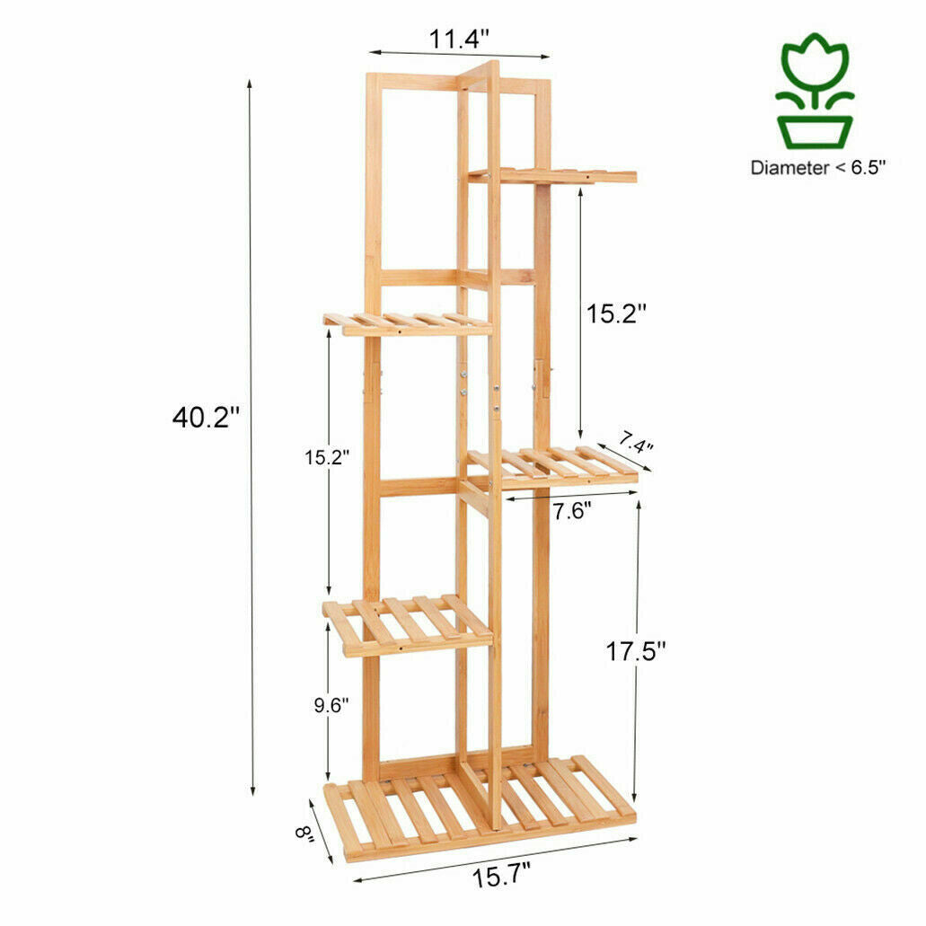 Bamboo Flower Rack Wood Plant Stand