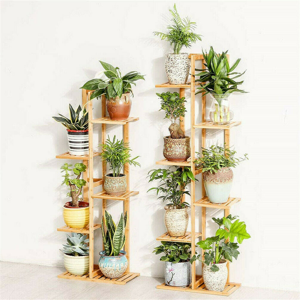 Bamboo Flower Rack Wood Plant Stand