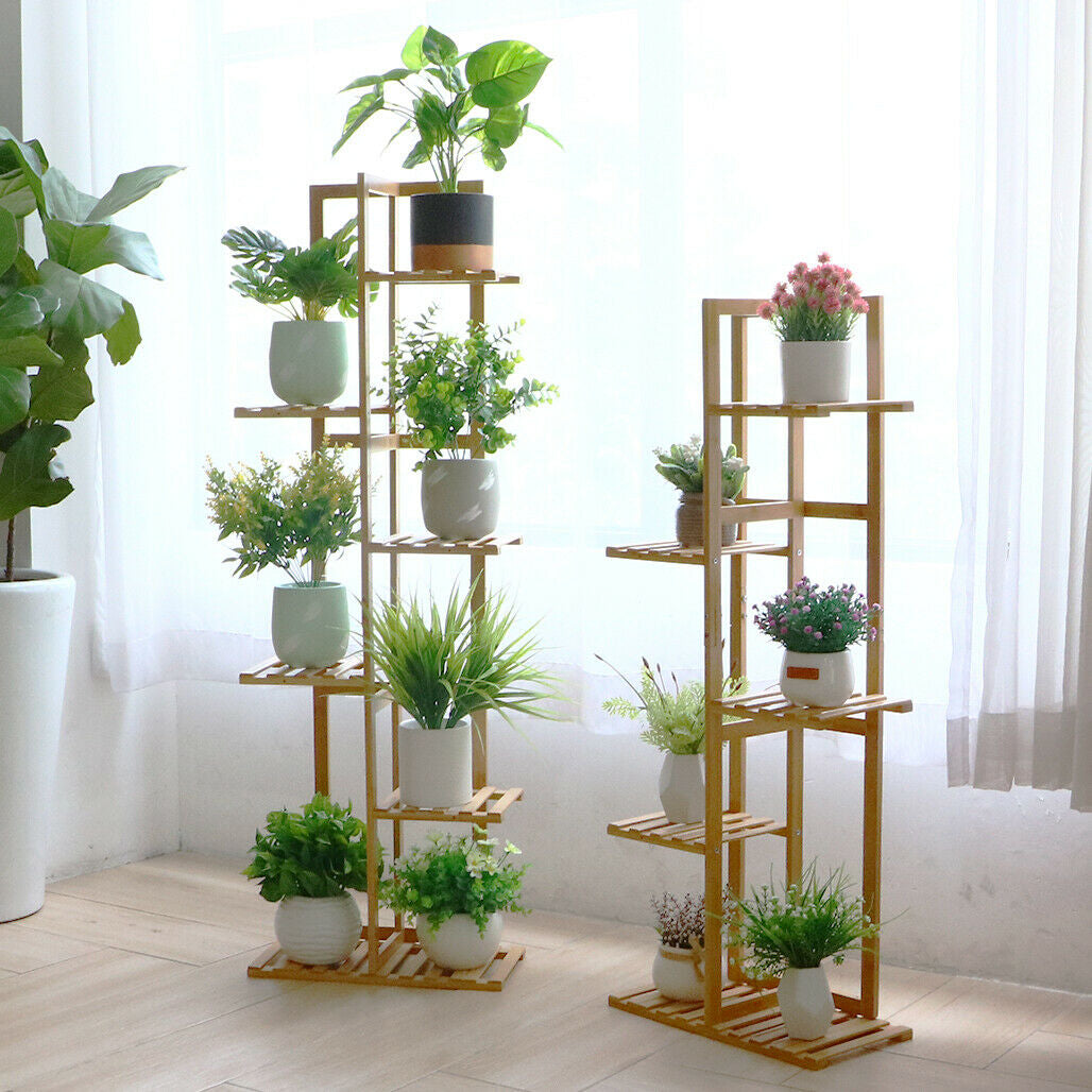 Bamboo Flower Rack Wood Plant Stand