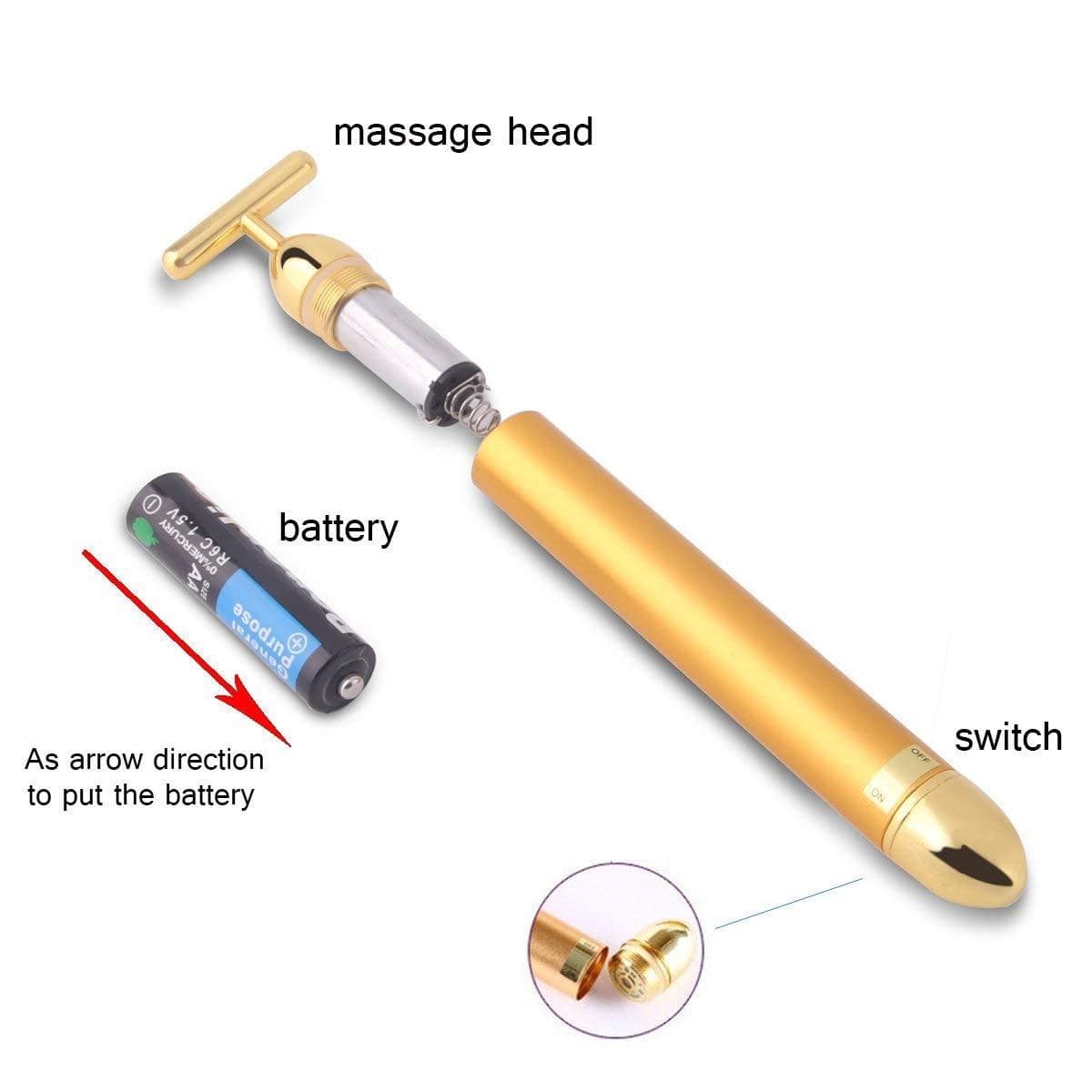 Facial T-Bar Gold Massager PeekWise