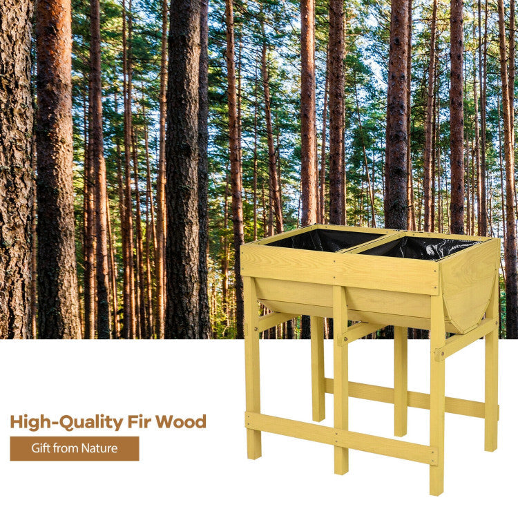 Raised Wooden Planter with Liner