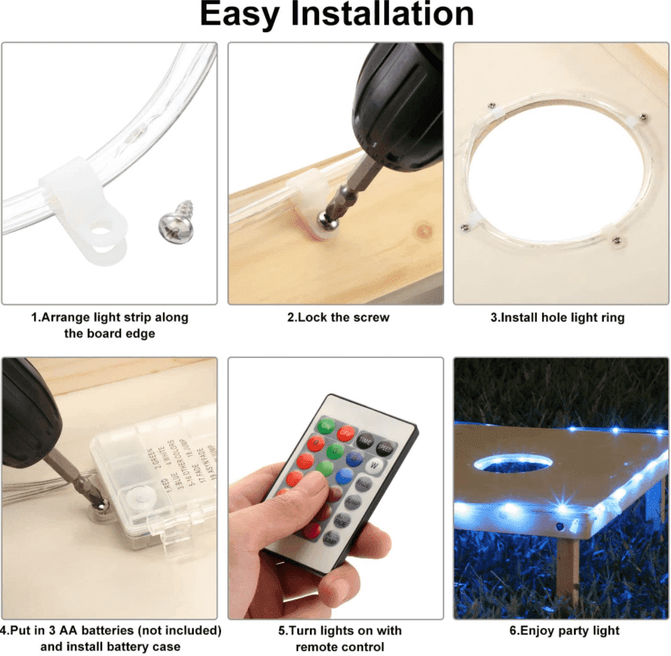 Cornhole Board Lights PeekWise