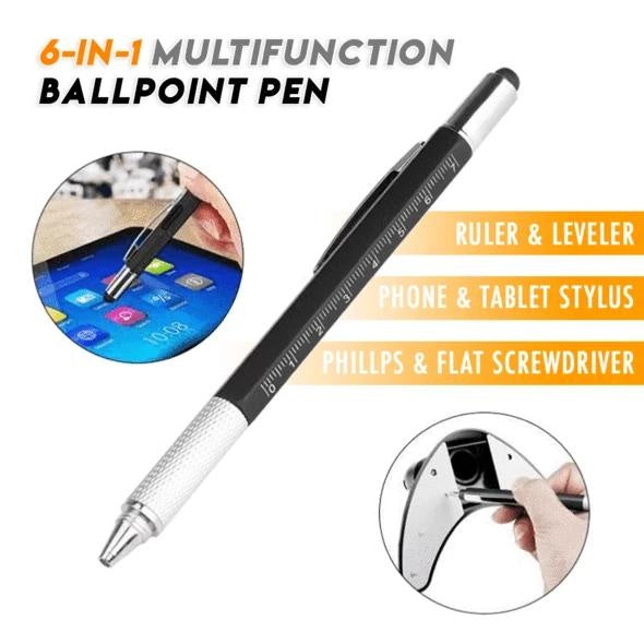 6-in-1 Multi-Function Tool Ballpoint Pen - PeekWise