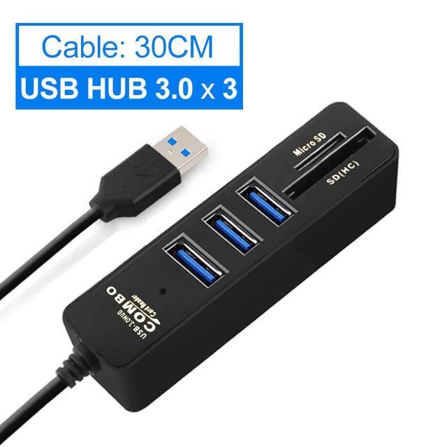 6-Port USB Hub with Card Reader