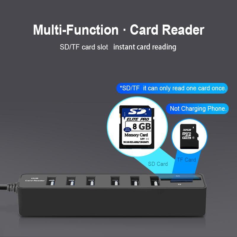 6-Port USB Hub with Card Reader