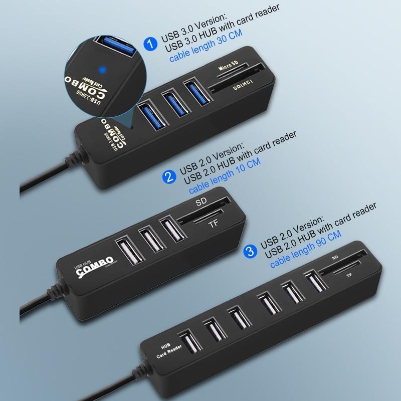 6-Port USB Hub with Card Reader