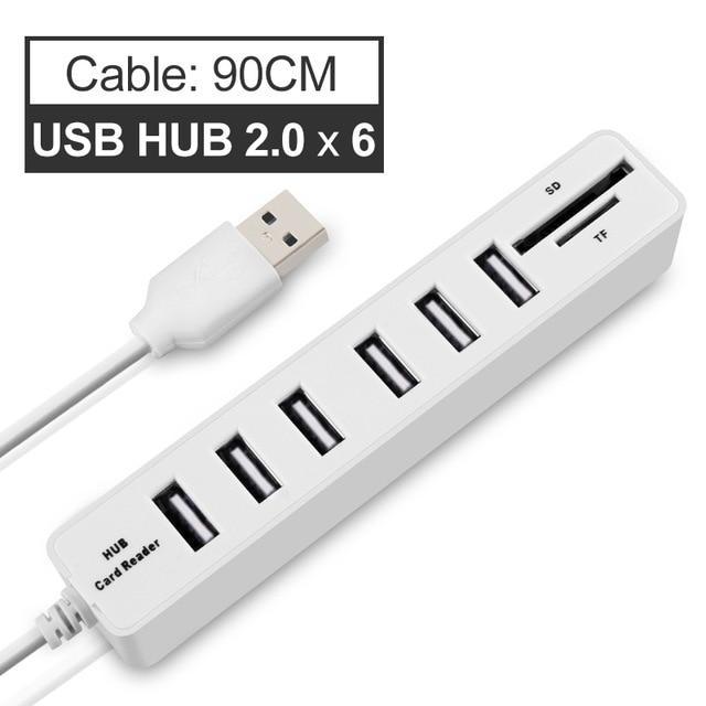 6-Port USB Hub with Card Reader